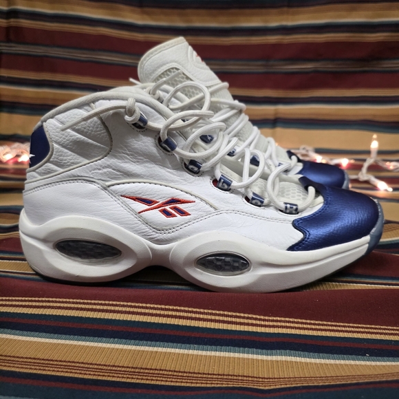 Reebok Allen Iverson Question Mid Blue Toe Basketball Shoes Size 11 1/2 - Picture 13 of 16